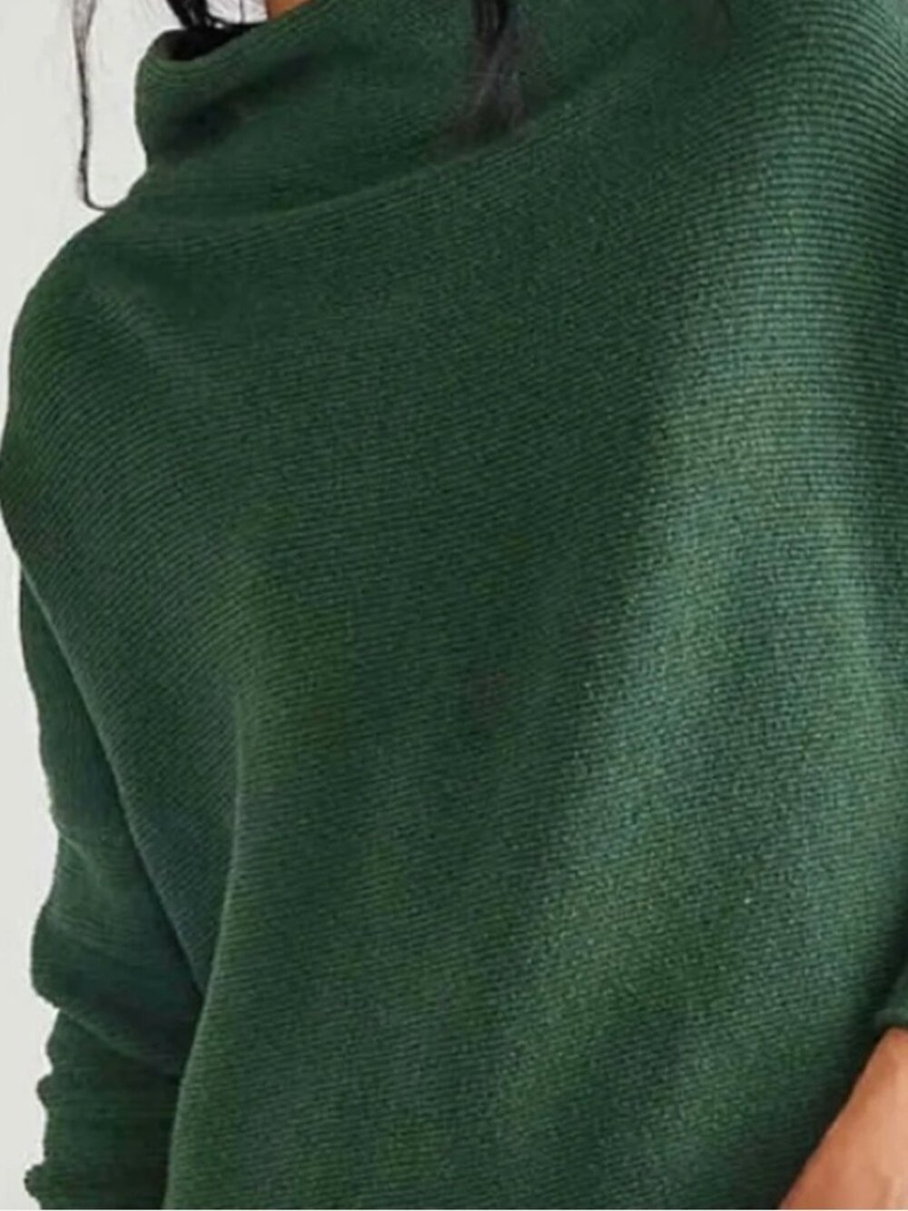 Free People Ottoman Slouchy Tunic Sweater Green XS Oversized